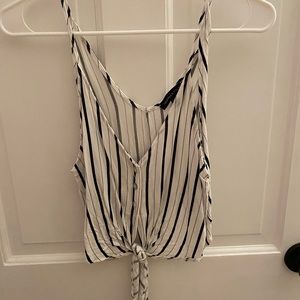 Stripped button down tank top